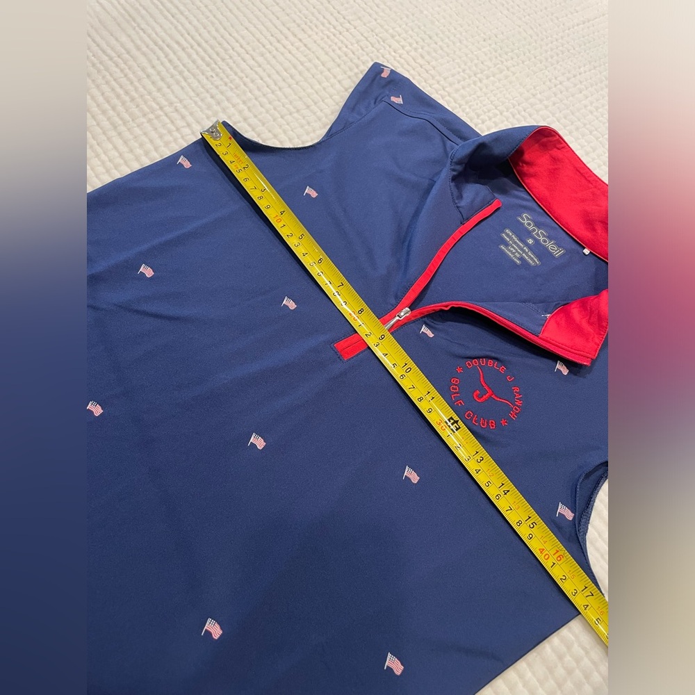 SanSoleil SolCOOL Flag Day quarter zip top. UV 50 Protection. Size S - Picture 7 of 7